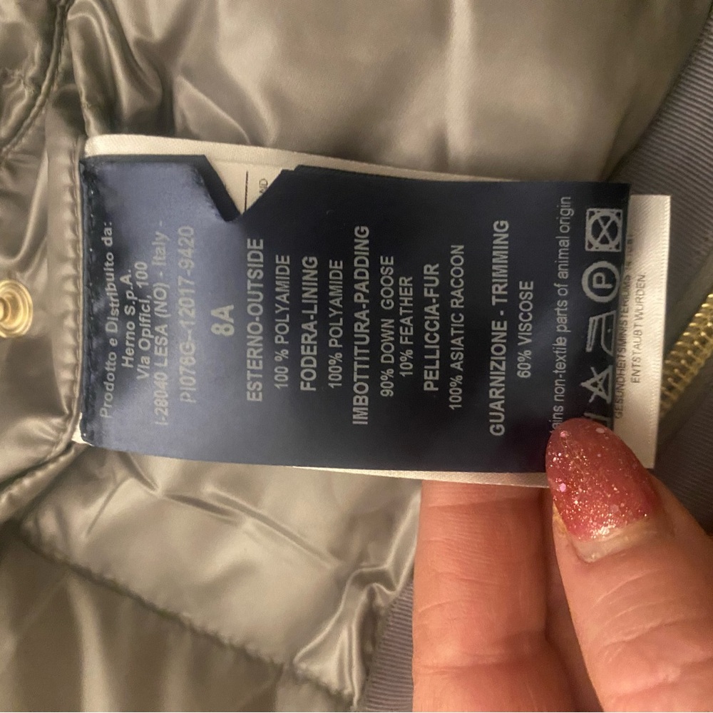 NWT Guaranteed Authentic Herno Girl's Down Quilted Jacket - SZ 8 ($675 retail) - Picture 10 of 14